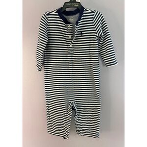 Ralph Lauren Baby Boy Romper Lot 9M Striped One Piece Polo Pony Set of 2